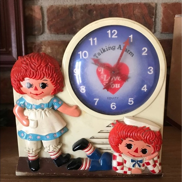 Rare Vintage 1974 Raggedy Ann & Andy Clock‼️FINAL SALE - Picture 2 of 6